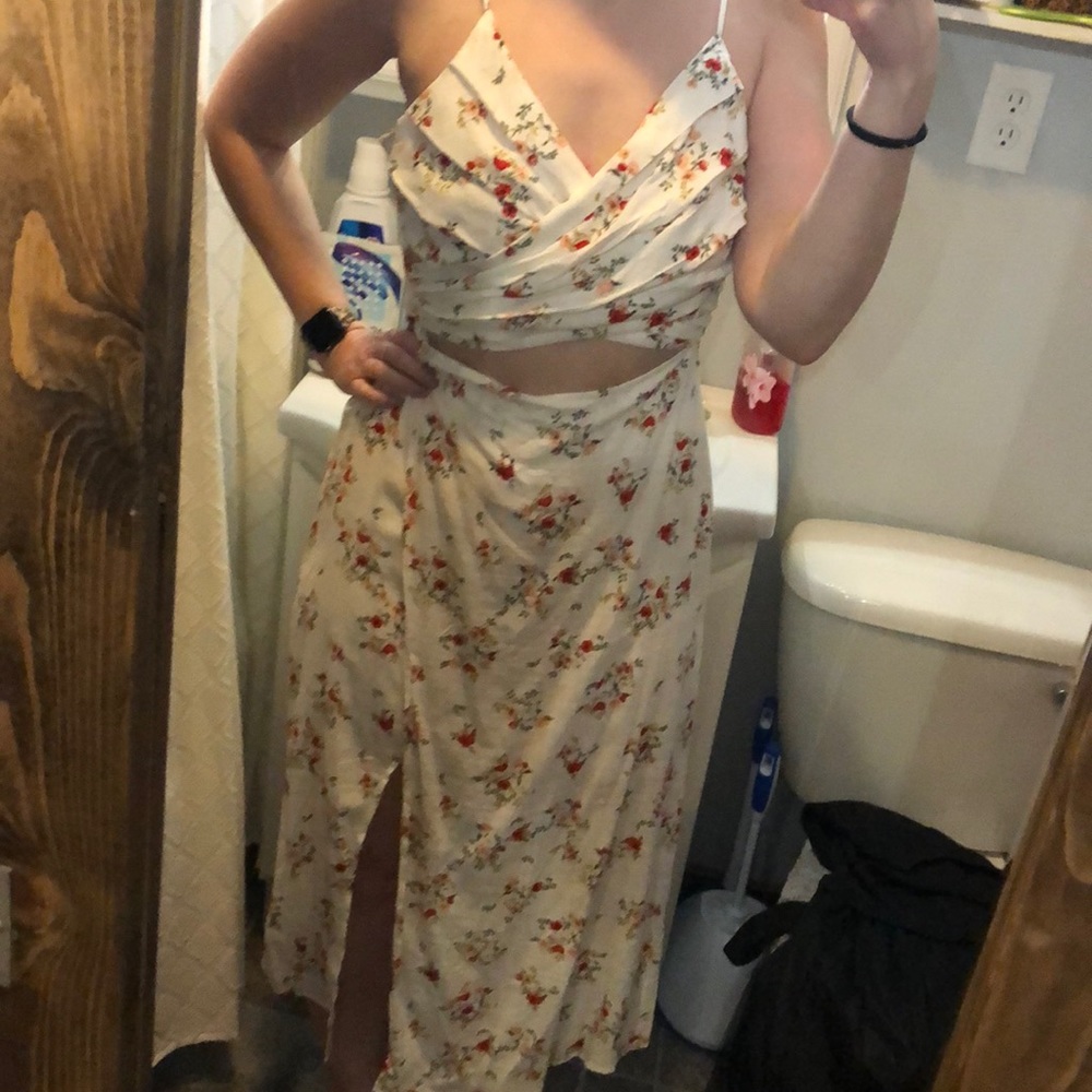 White floral dress